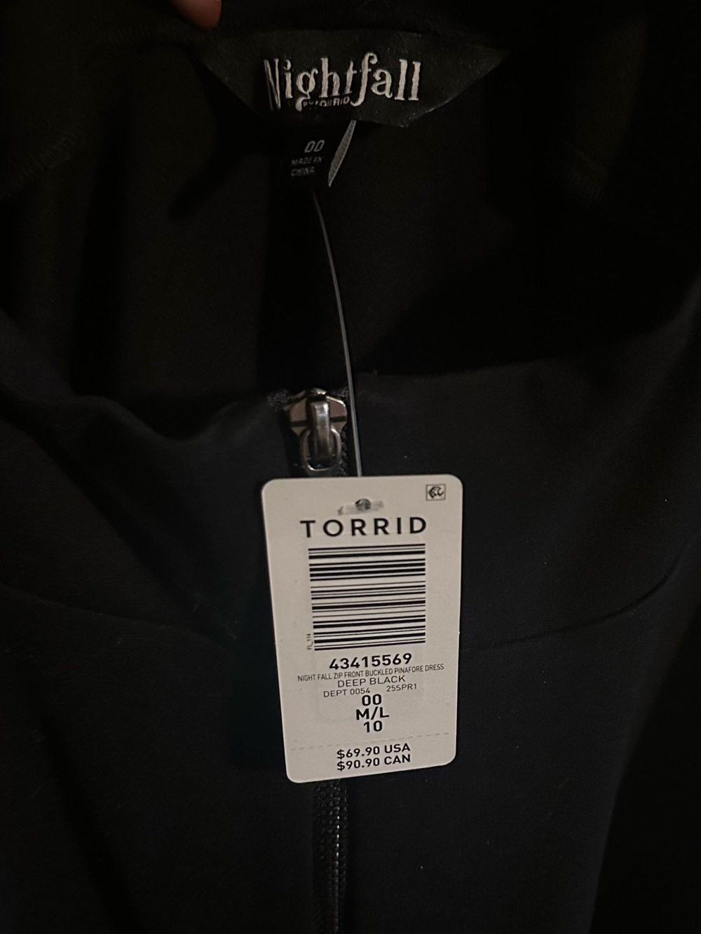 NWT TORRID NIGHTFALL FRONT-ZIP PINAFORE DRESS - Picture 7 of 7
